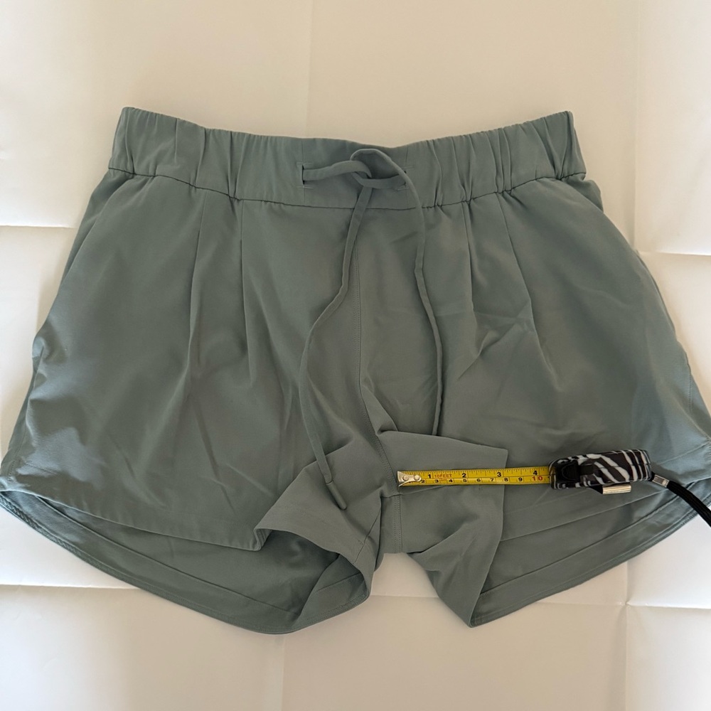 Lululemon women’s stroll at sunset shorts. Size 4. Blue. 3” inseam. Liner-less.